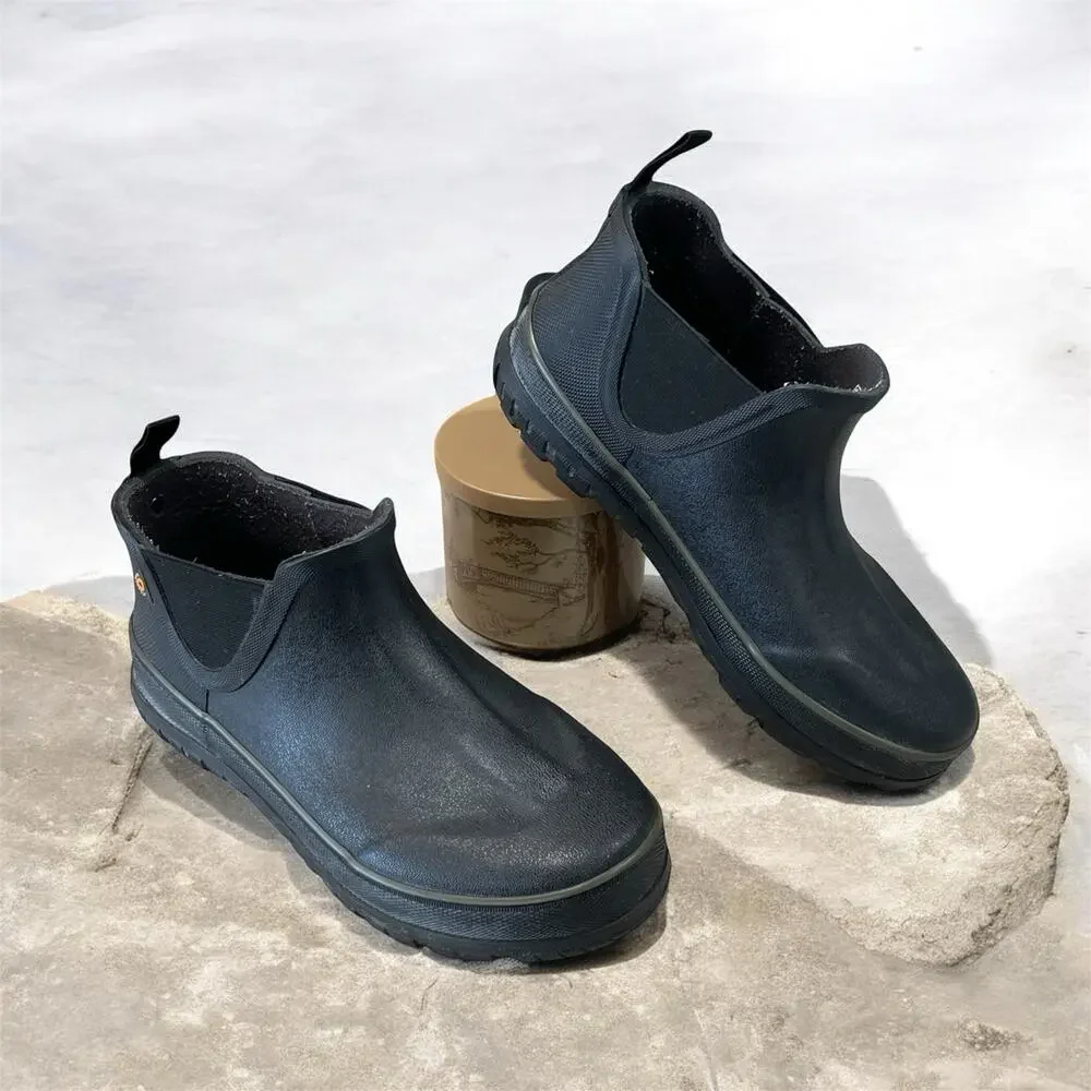 Bogs Digger Men's Size 7 Black Pull On Rubber Rain Shoes Outdoor